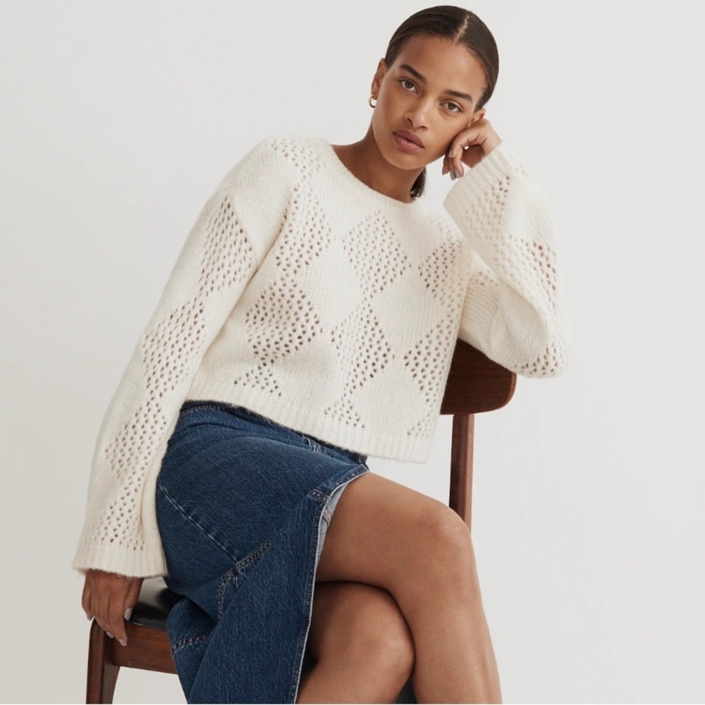 Cozy White Knit Sweater